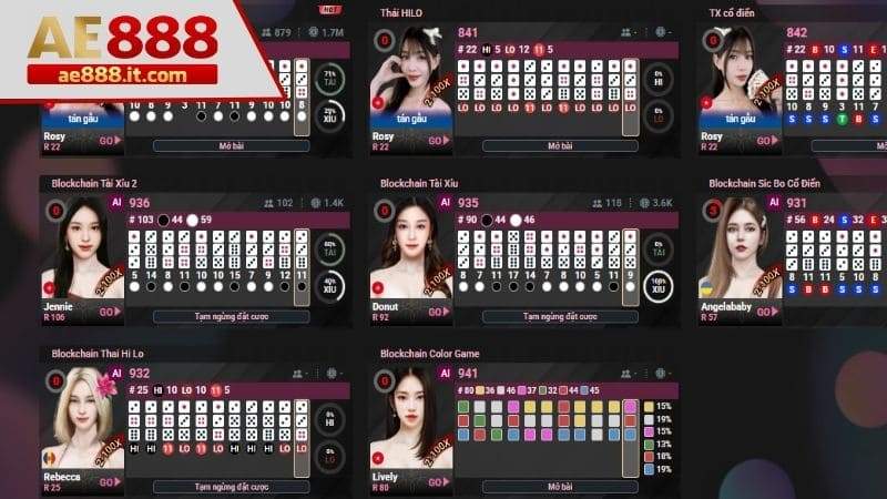 Chọn chơi tài xỉu trong danh mục các trò chơi