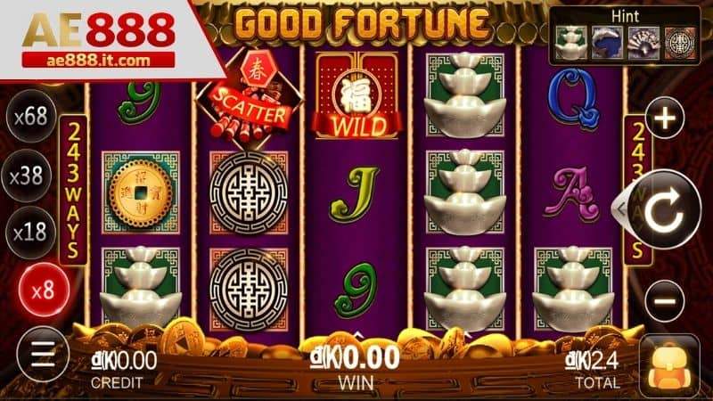 Giao diện trong trò chơi nổ hũ vận mệnh tốt